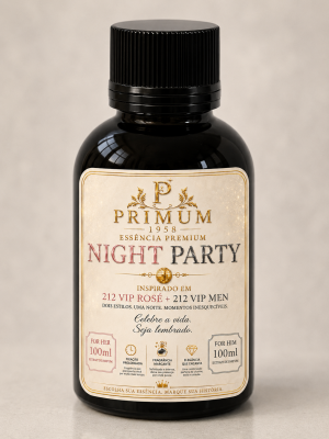 ESSÊNCIA NIGHT PARTY - Unissex - Combinação Inspirado em 212 Vip Rosé + 212 Vip Men, 60ml = R$ 35,00 e 100ml = R$ 59,00